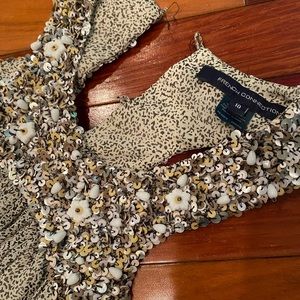 French connection short black& white dress